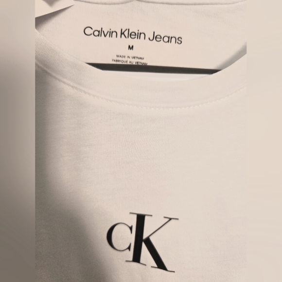 Calvin Klein Jeans Basic Logo White T Shirt Essential Soft Cotton Modal Size M - Picture 4 of 6